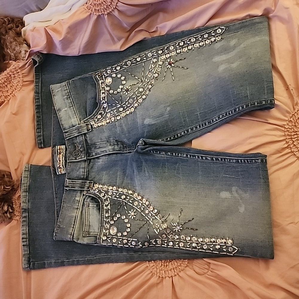 VINTAGE *ALLEN.B* RARE!!beaded jeans